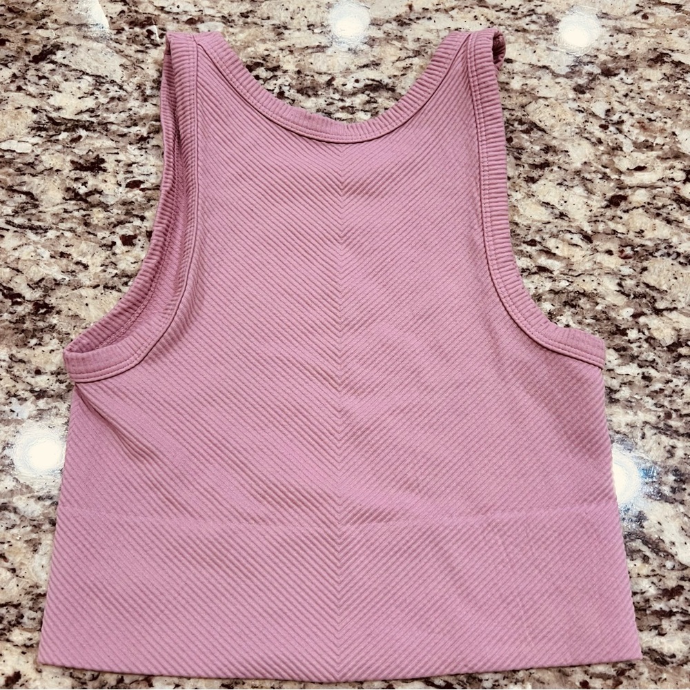 Pink Cropped Tank Top - Picture 3 of 3